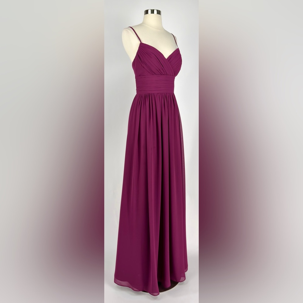 Bill Levkoff Sangria Purple Chiffon Maxi Gown Women 6 Bridesmaid Dress 1113 Prom